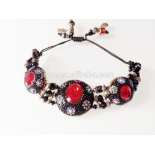 Pulsera boho con cuentas de diamantes de imitación vintage